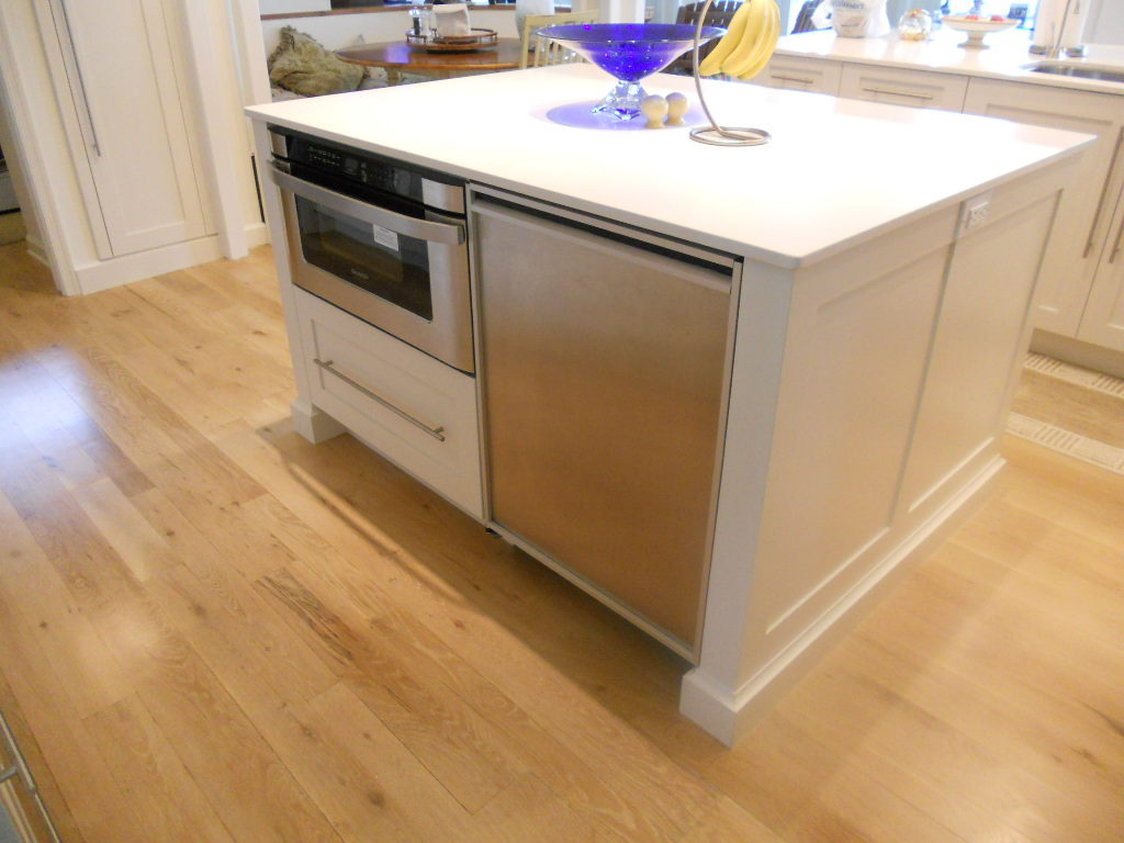 The backside hides additional refrigeration and the microwave drawer, handy and unobtrusive