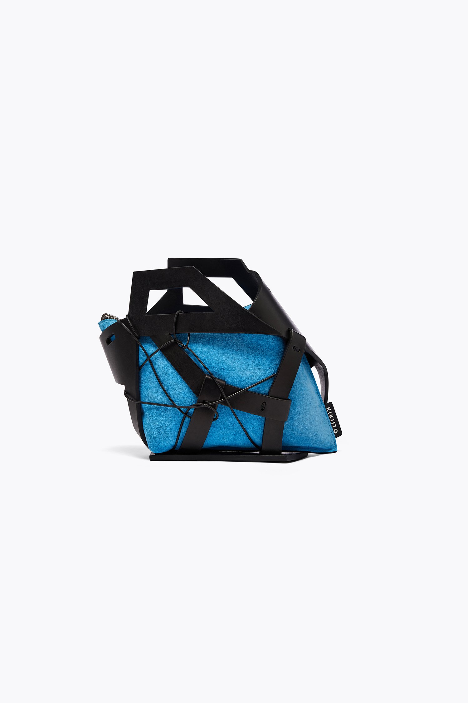 ZENYO Handbag - Black/Blue Leather — KIKIITO