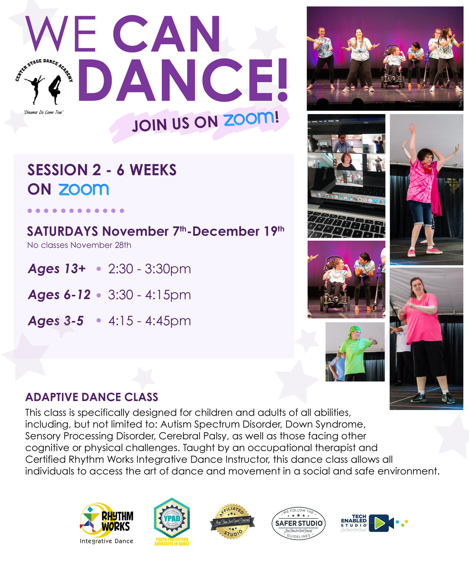 Zoom Dance Class Ages 13 We Can Dance Adaptive Dance Class Hosted By Center Stage Dance Academy The Arc Of Plymouth And Cape Cod
