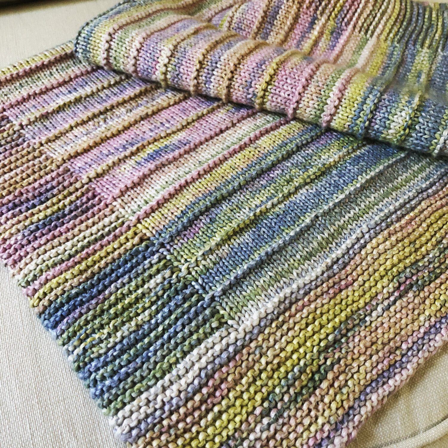 Made by My Friend: A one-of-a-kind baby blanket knitting project with a  beautiful variegated yarn — Fifty Four Ten Studio
