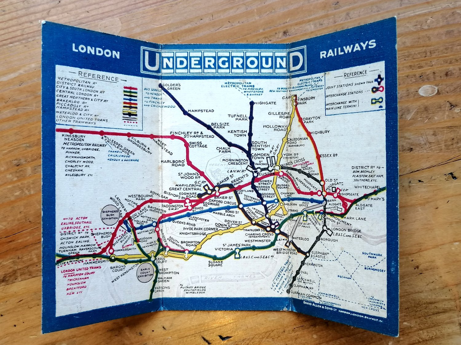 1909 Underground Map Of London First Pocket Tube Map Iconic Antiques