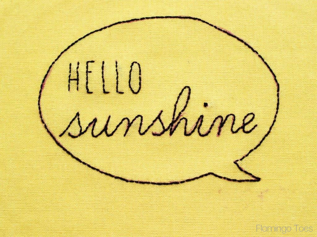 Hello Sunshine Embroidery Image