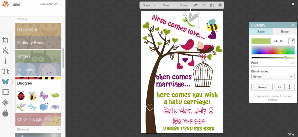 Make Baby Shower Invitations with PicMonkey