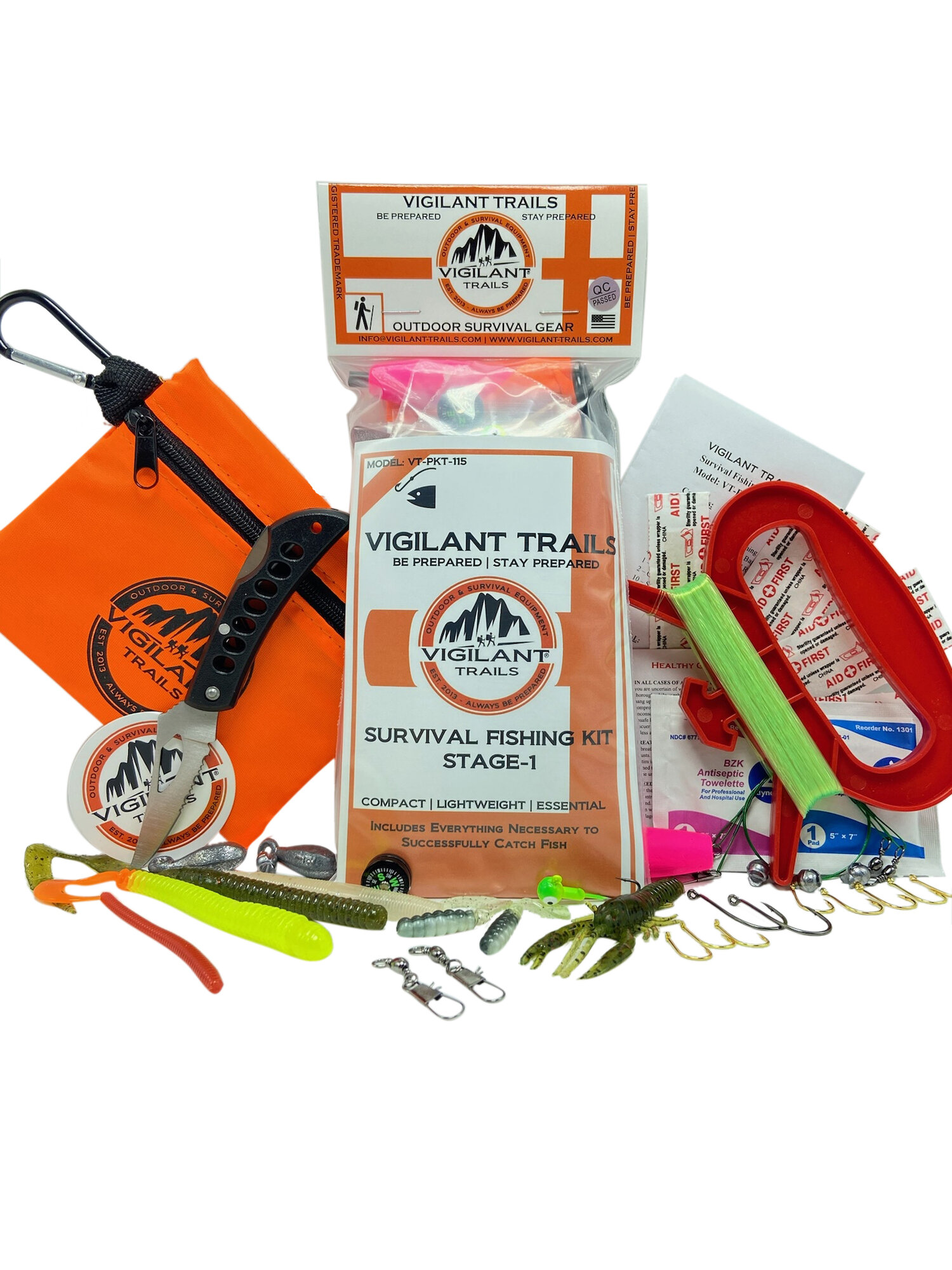 Trailblazer Paracord Fishing Kit With Carabiner Integrated