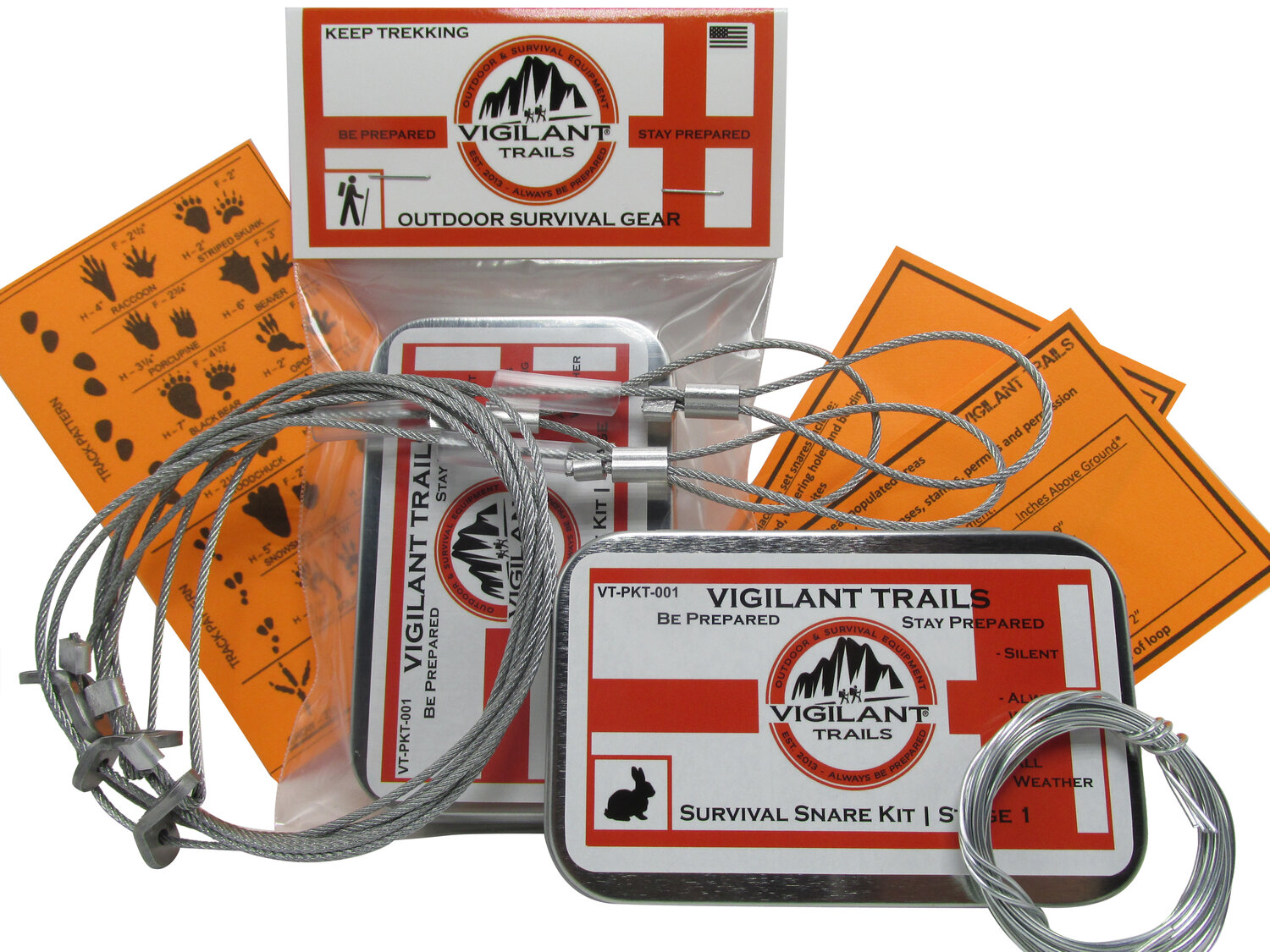 Vigilant Trails® Pre-Packed Survival Snare Traps  Includes 3 Locking Small  Game Snares — Vigilant Trails