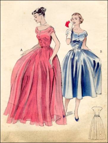 1950's evening gown patterns
