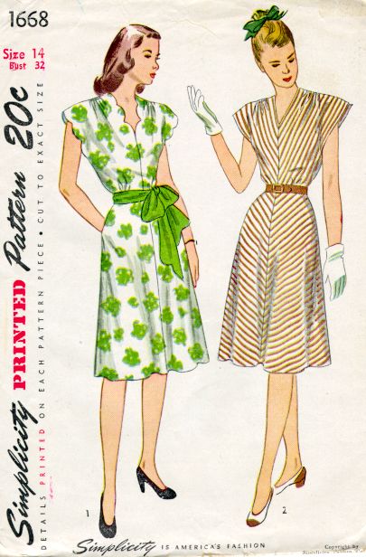 1940s dress pattern by Simplicity. I adore the details!