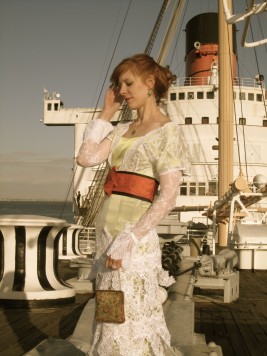 Eva in her exquisite reproduction, on board the Queen Mary.