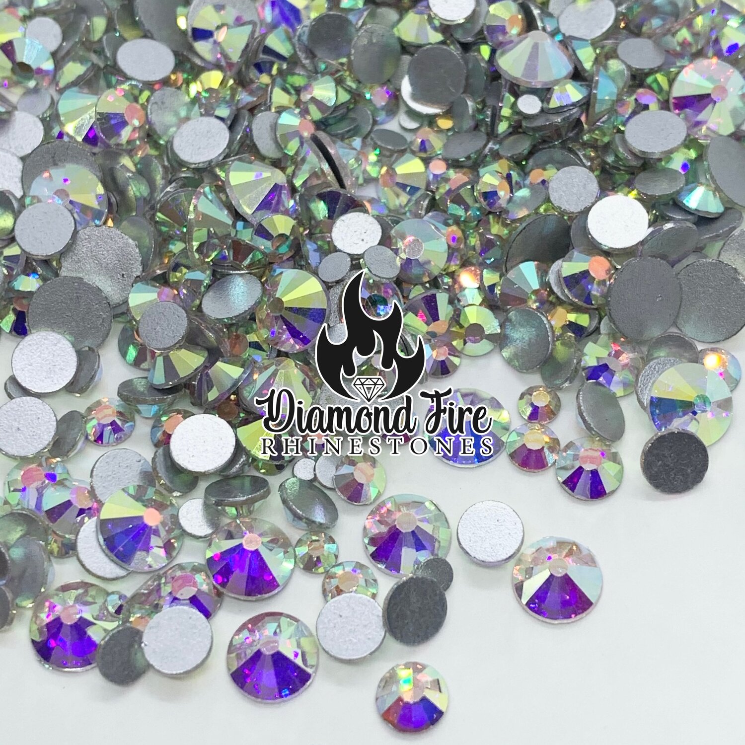 Hot-Fix Olivine AB Glass Rhinestones — Diamond Fire Rhinestones
