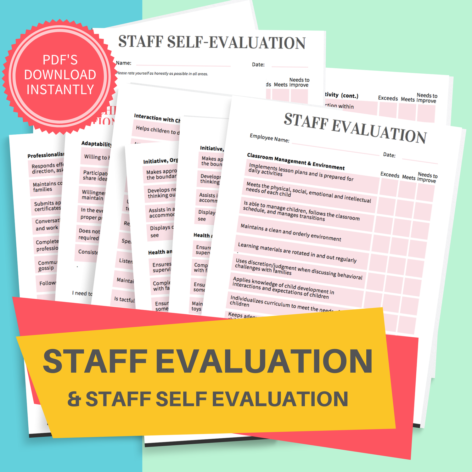 daycare-staff-evaluation-childcare-center-printable-employee-self