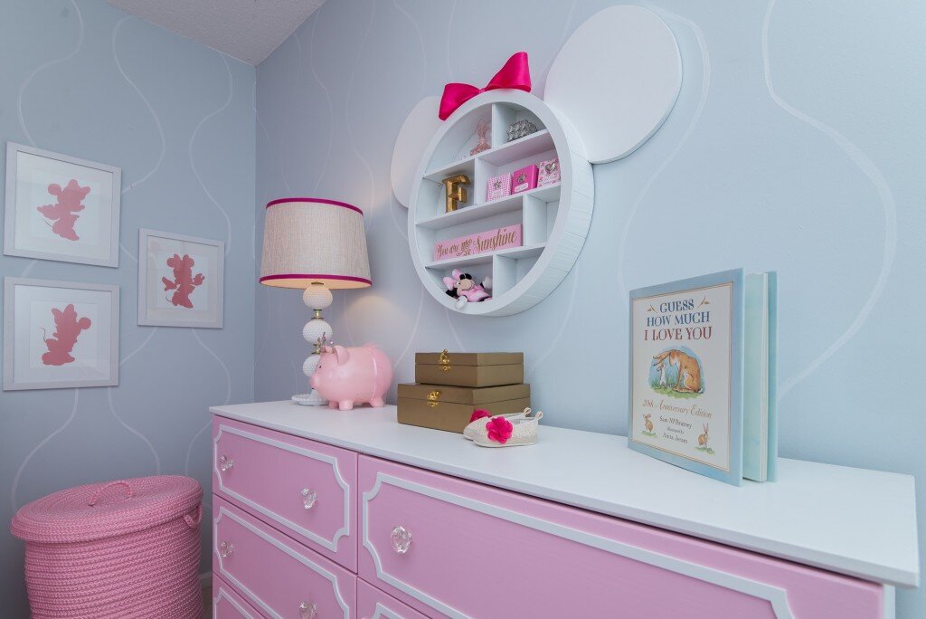 Minnie Mouse nursery -room-Dresser-and-hamper