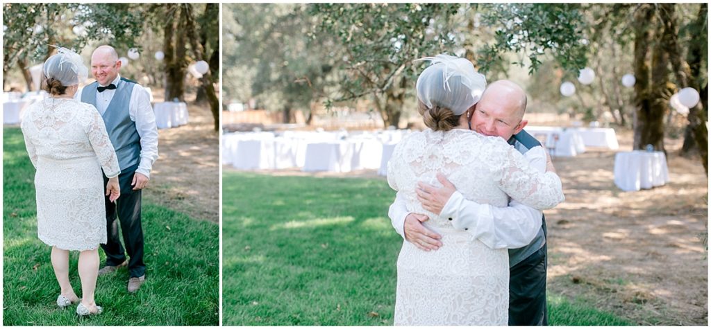 Private Estate Wedding in Sonoma County bride and groom first look