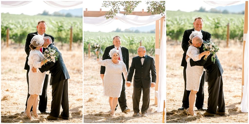 Private Estate Wedding in Sonoma County first kiss as husband and wife