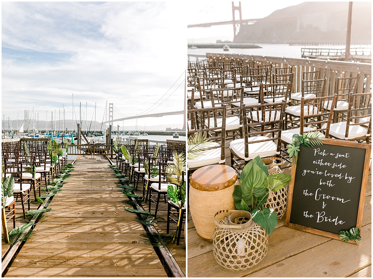 Gorgeous wedding at Presidio Yacht Club ceremony details