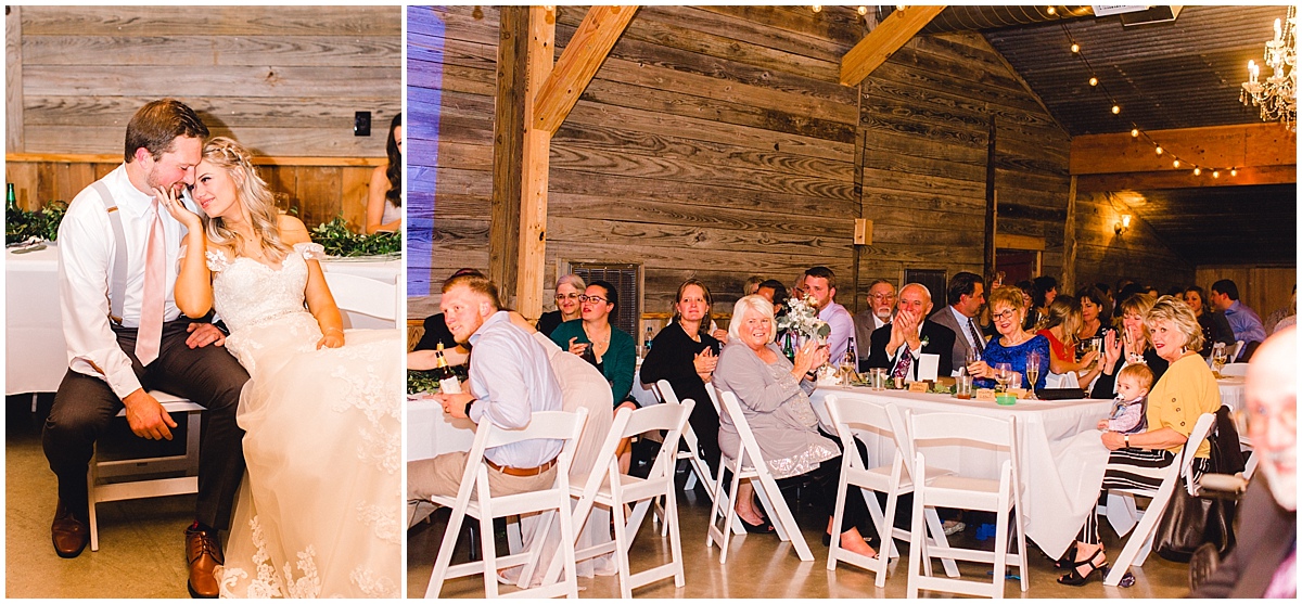 Wedding at Rustic Grace Estate toast reactions