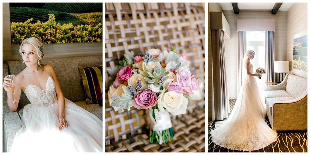 Spring Wedding at Vintners Inn bouquet and bridals