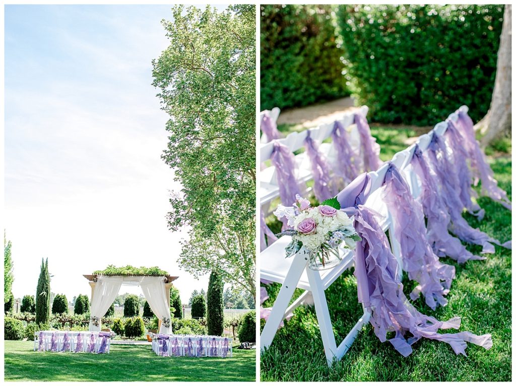 Spring Wedding at Vintners Inn lavender ceremony details