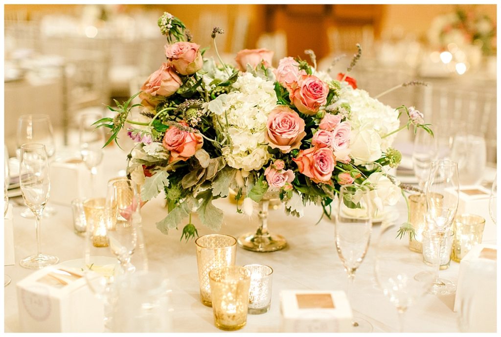 Spring Wedding at Vintners Inn gorgeous floral centerpieces