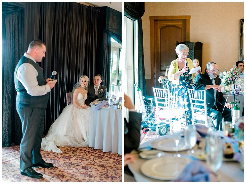 Spring Wedding at Vintners Inn father and grandma toasts