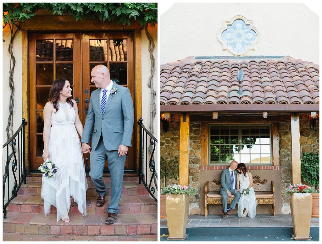 Bride and groom at Rancho Caymus Inn
