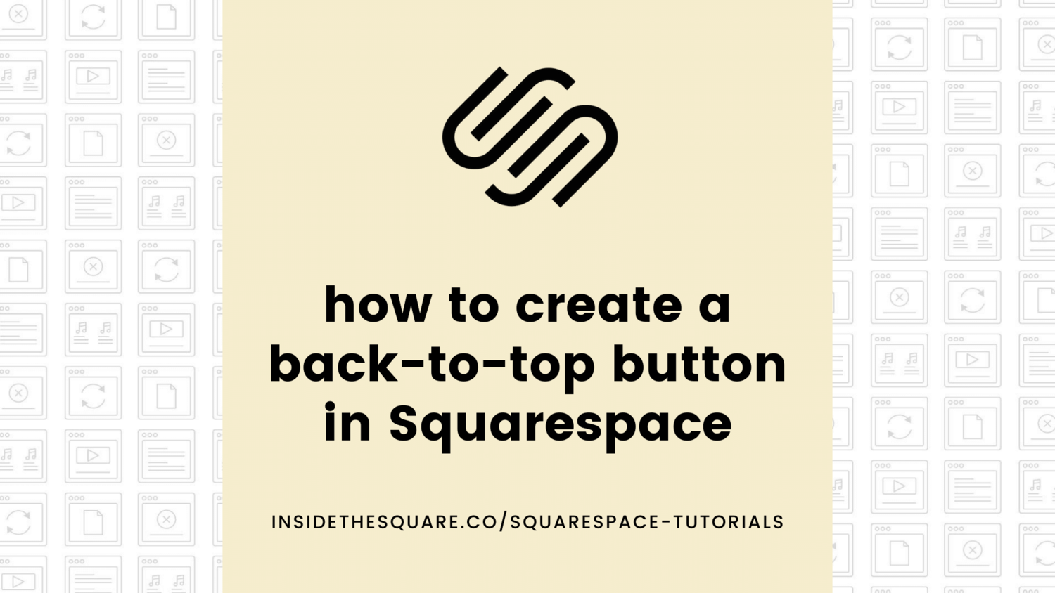 Fredag Penneven Bevæger sig ikke How to make a "back to top" button in Squarespace // Squarespace "jump to  top" button tutorial — InsideTheSquare.co