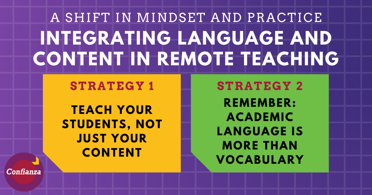  Language and Content in Remote Teaching for ELLs — Confianza