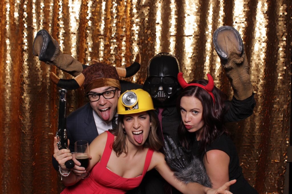 wedding guests in a calgary photo booth rental
