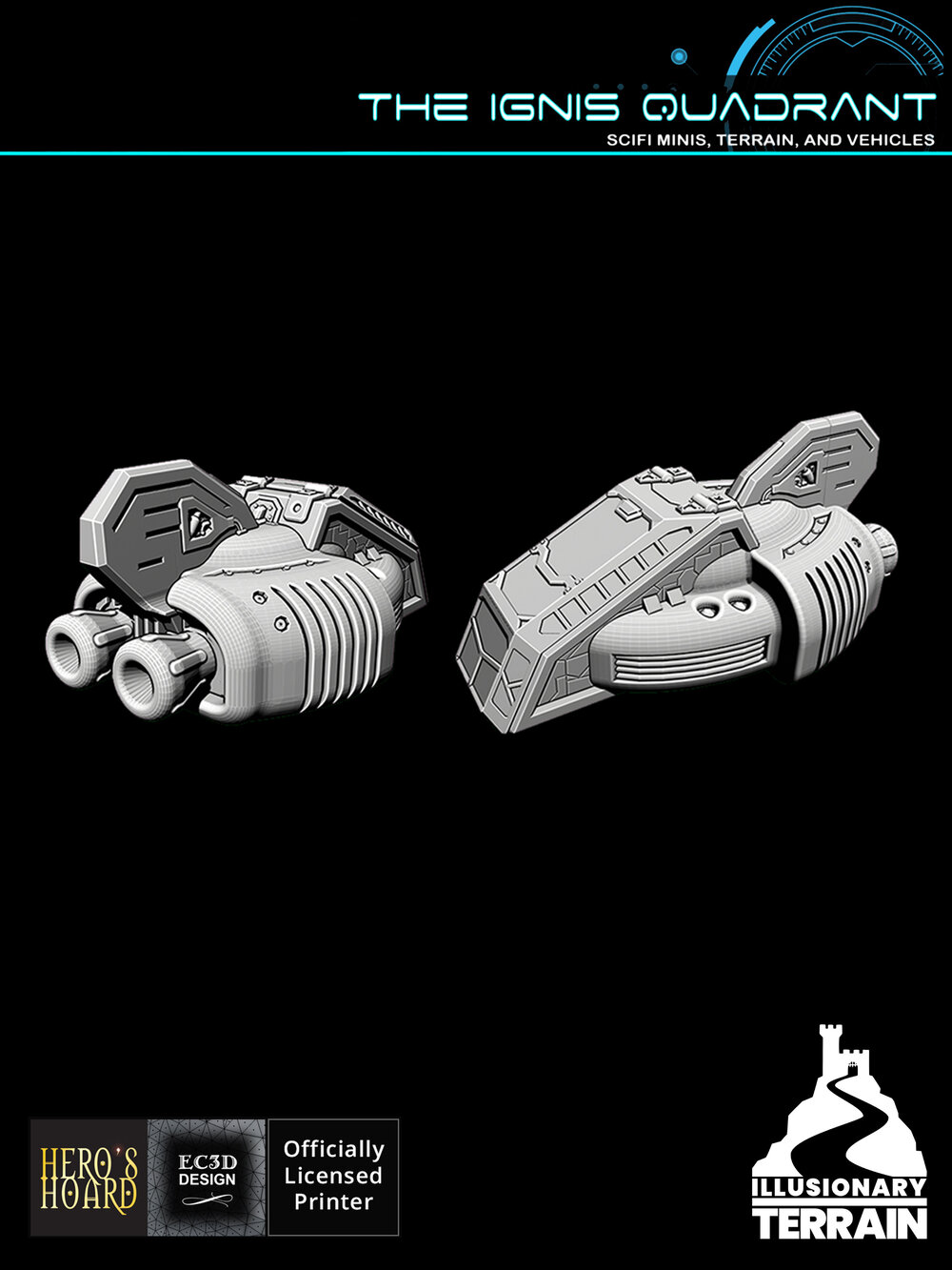 32mm Scale Ignis Quadrant- D&D Roleplaying Orion Explorer Pod Starfinder EC3D Star Grave Tabletop SciFi