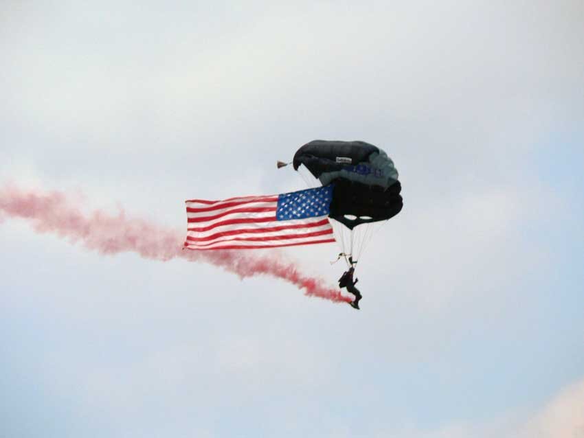 Skydiver at Knoxville Booms Day