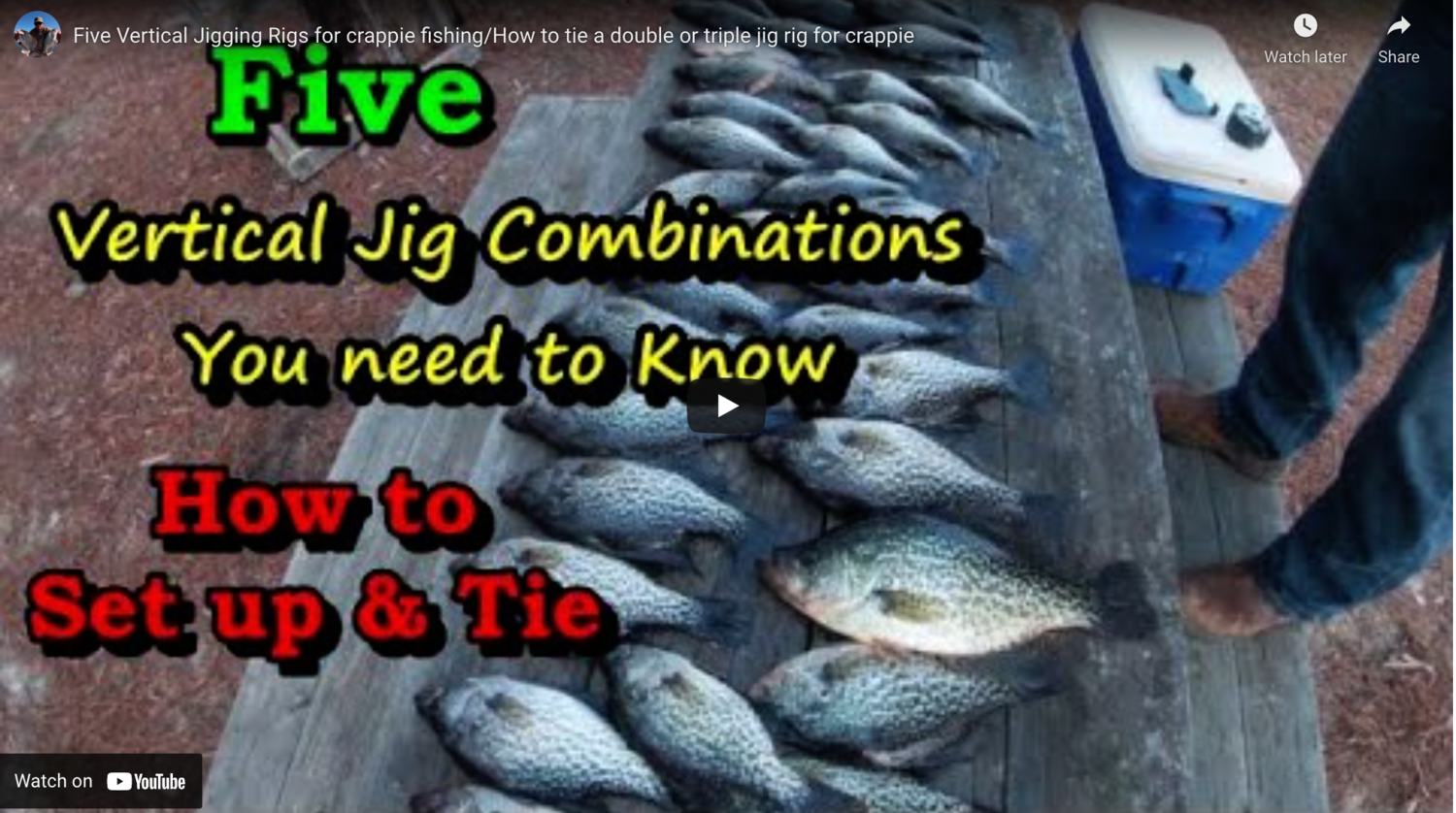 Five Vertical Jigging Rigs for crappie fishing/How to tie a double
