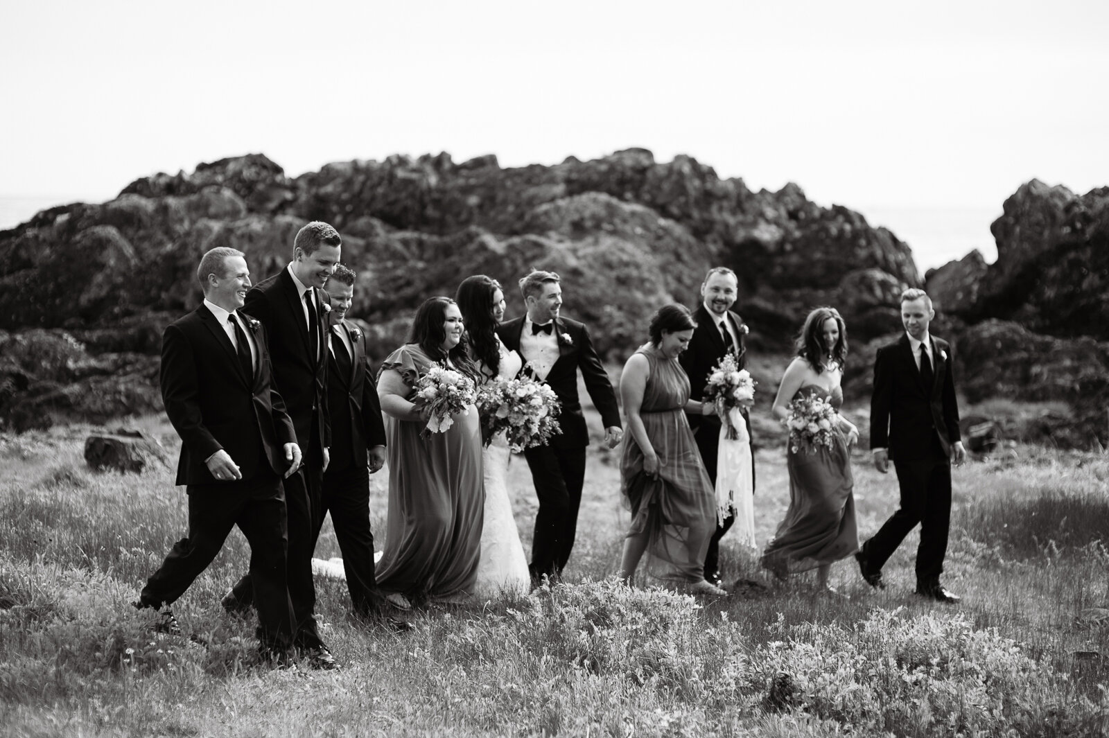 wedding-party-walking-blackrock-ucluelet