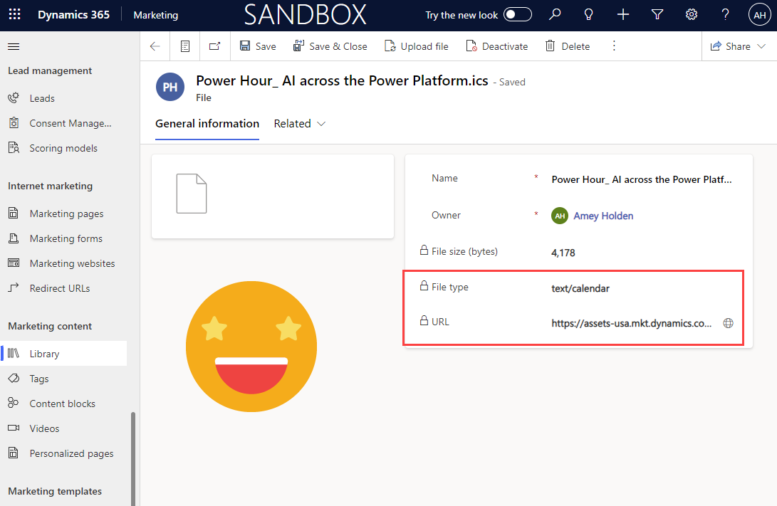 Upload Files to the Dynamics 365 Marketing Library with Power Automate