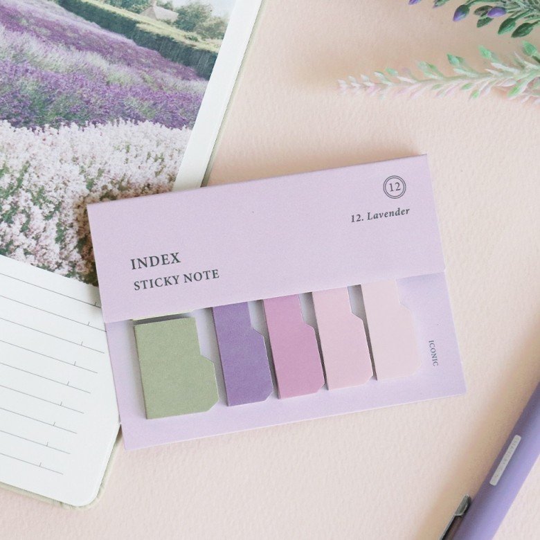 Iconic Index Sticky Notes - Lavender — Libraries and Archives Paper Company