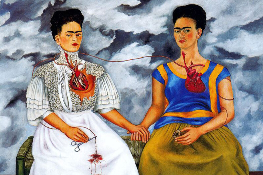 Painting by Frida Kahlo Two Fridas