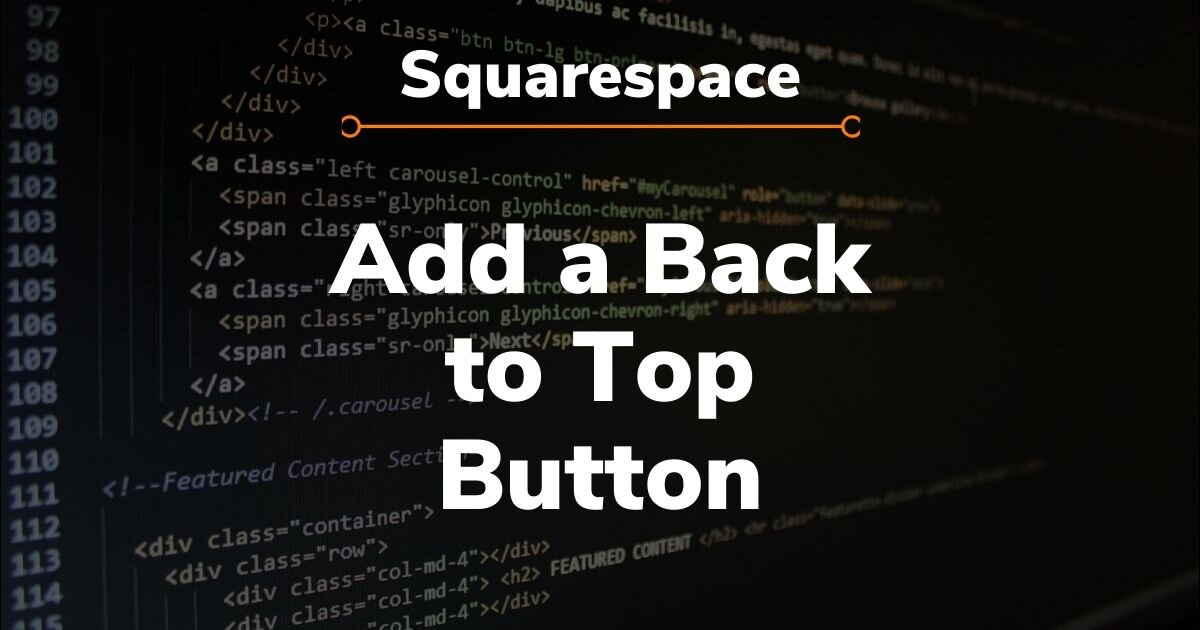 klipning bakke kapok Squarespace: How to Add a Back to Top Button — Adlytic Marketing
