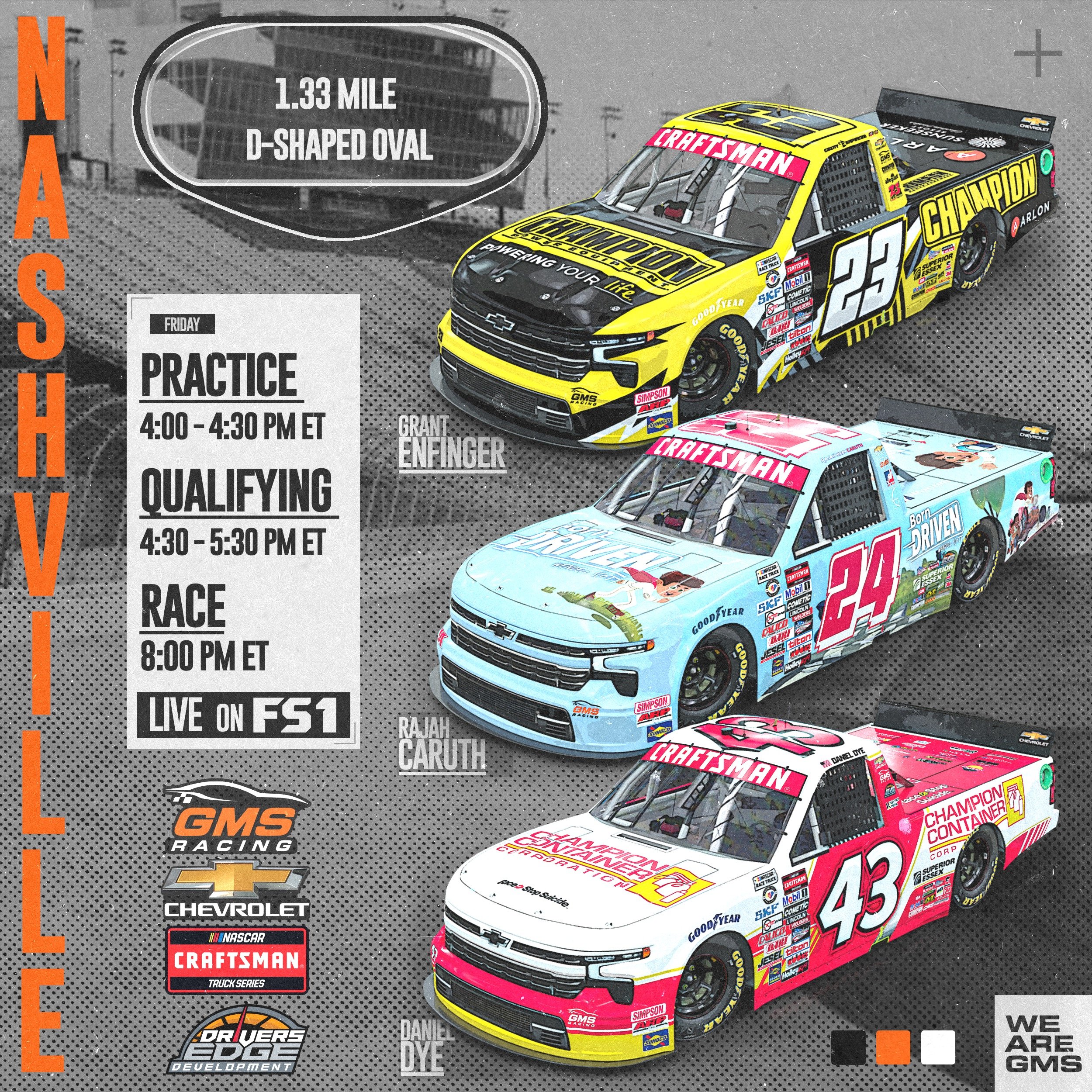 Nashville Superspeedway Rackley Roofing 200 Race Preview — GMS Racing