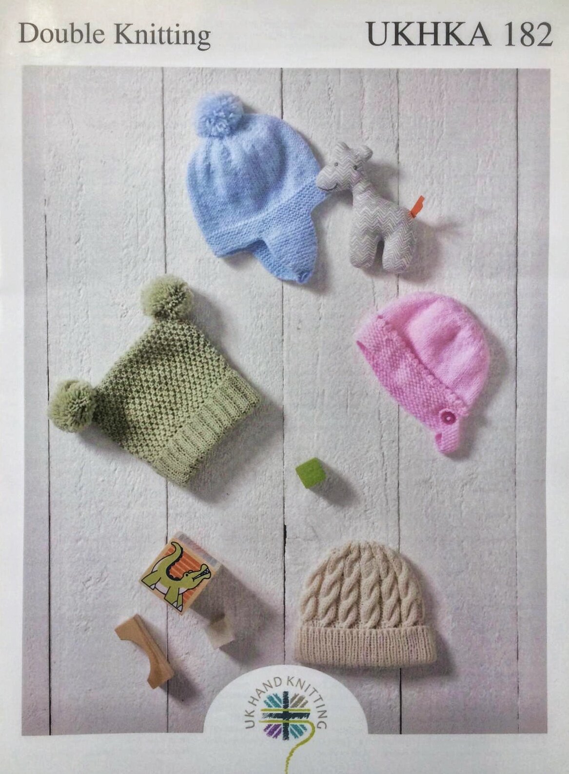 Double Knitting Pattern Baby Hats Helmet Bonnet Pull On or T Bag Hat UKHKA 182 