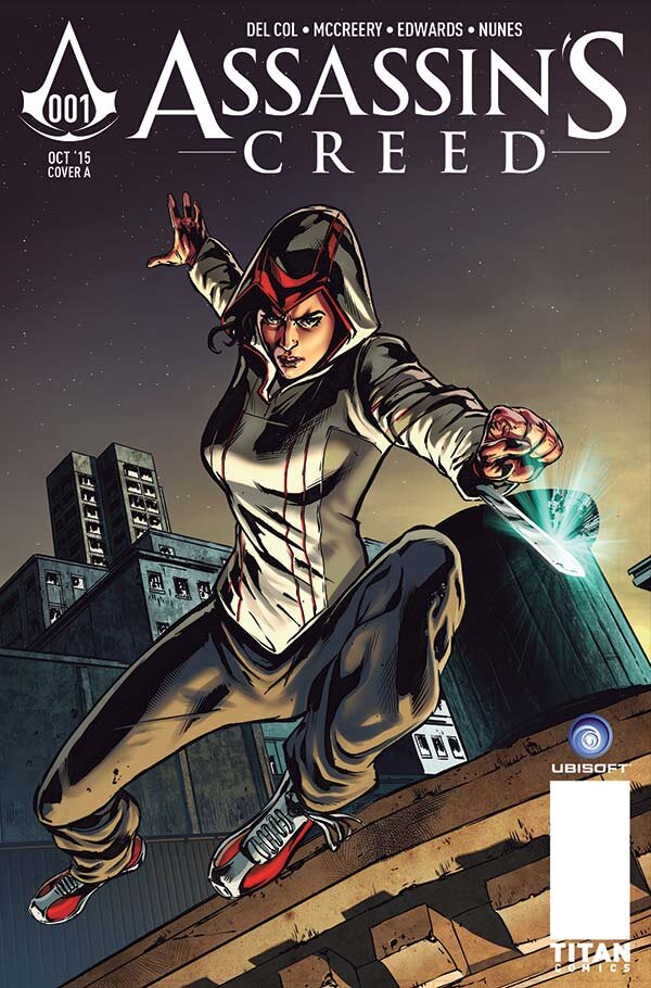 The mock-up first cover for Assassin's Creed #1, artwork by Neil Edwards