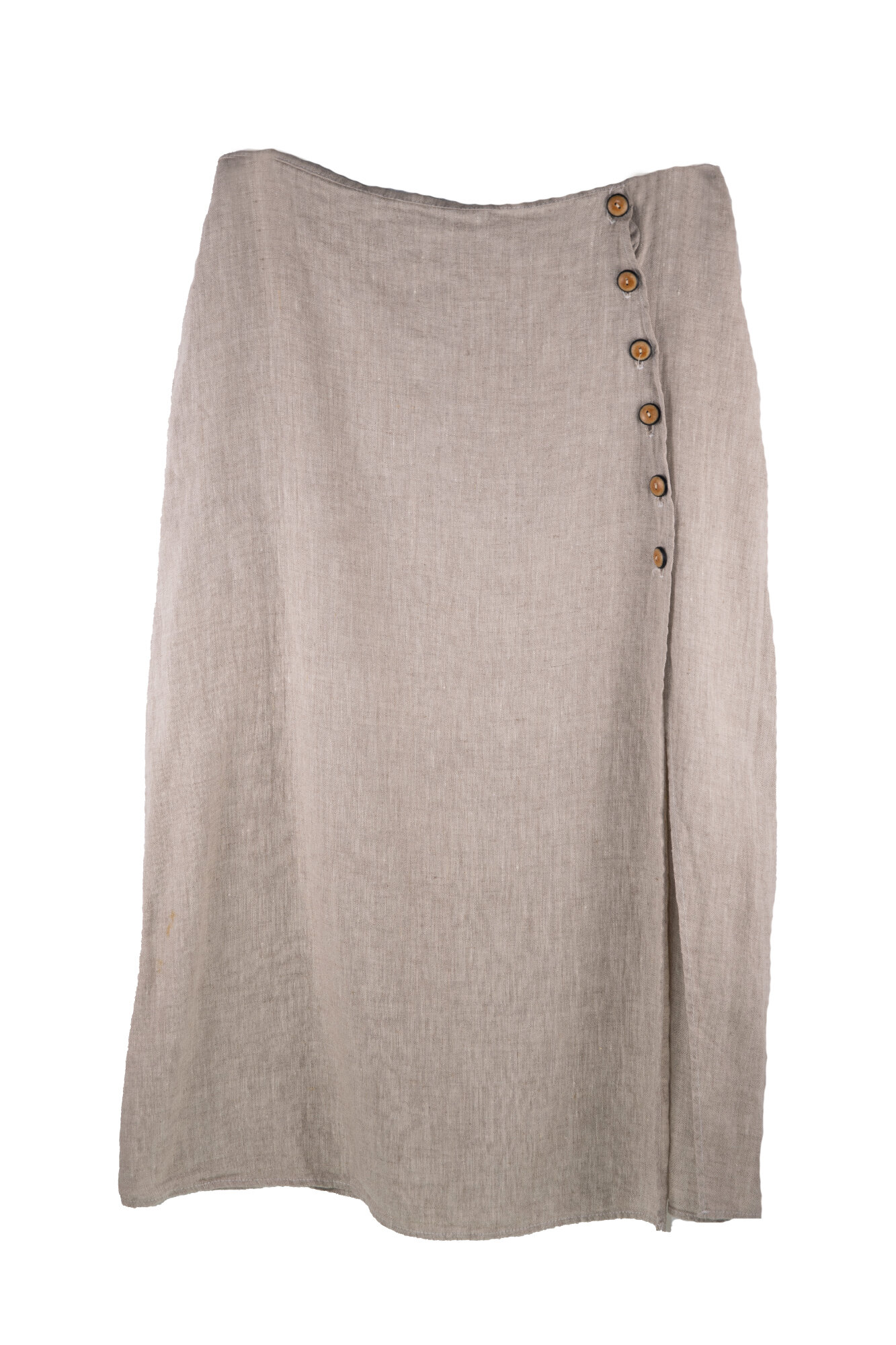 Linen Skirt with Buttons in Oatmeal — LeParisPetit by I love linen