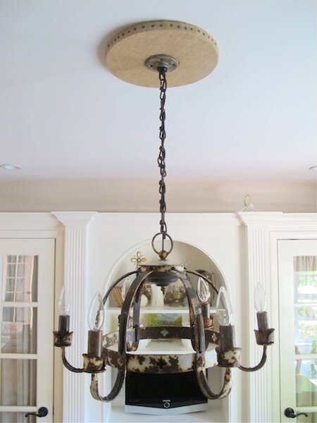 Burlap Chandelier canopy http://mysoulfulhome.com