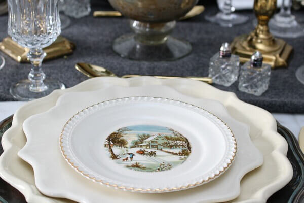 Currier Ives plates http://mysoulfulhome.com
