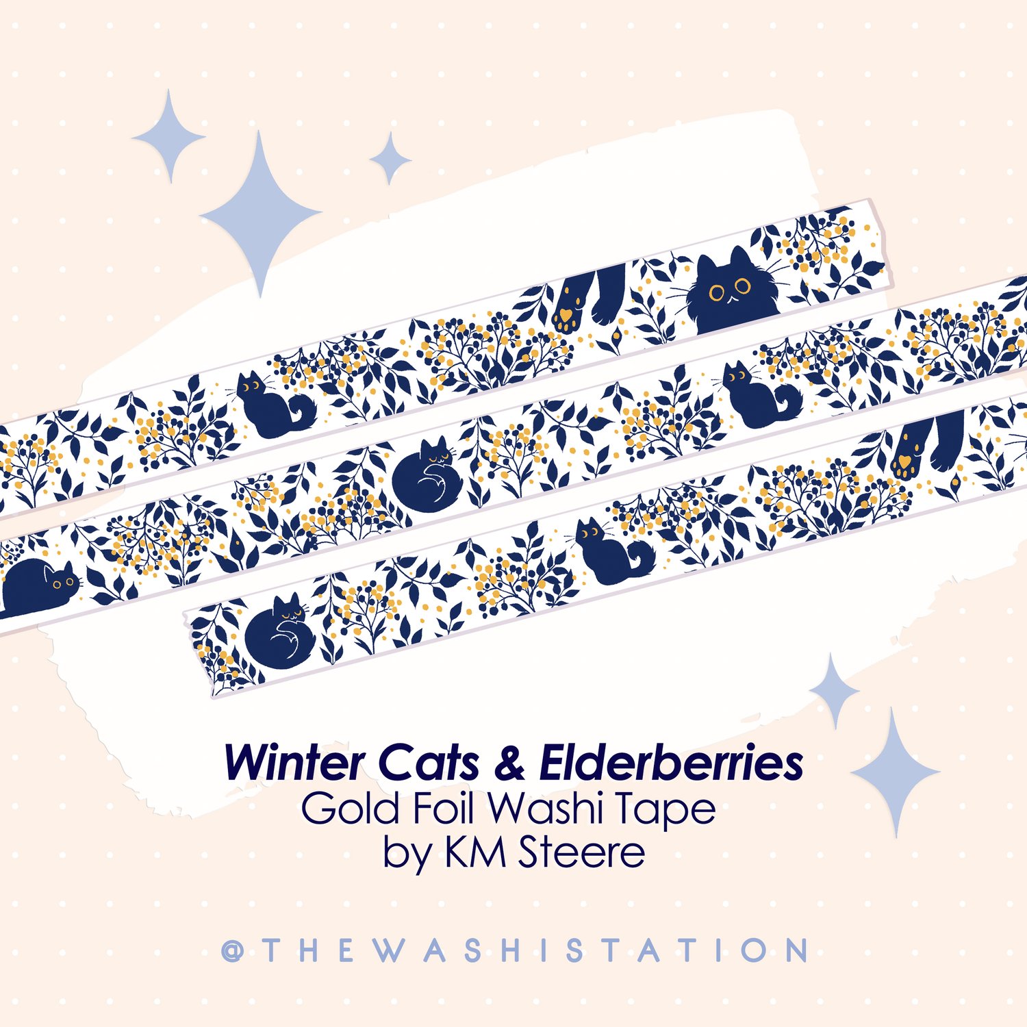 Winter Cats & Elderberries Gold Foil Tape — Aviva Maï Artzy (The Washi  Station)
