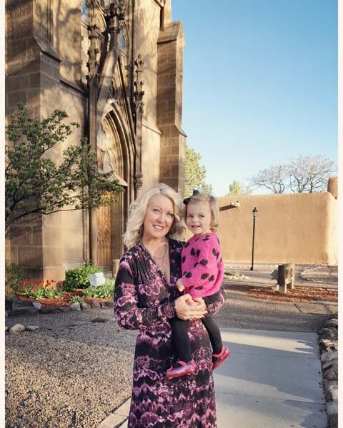Our main office is in Santa Fe. And every once in a while, it works out for my mom and daughter to come with me to the office in Santa Fe! This is in front of the beautiful Loretto Chapel.