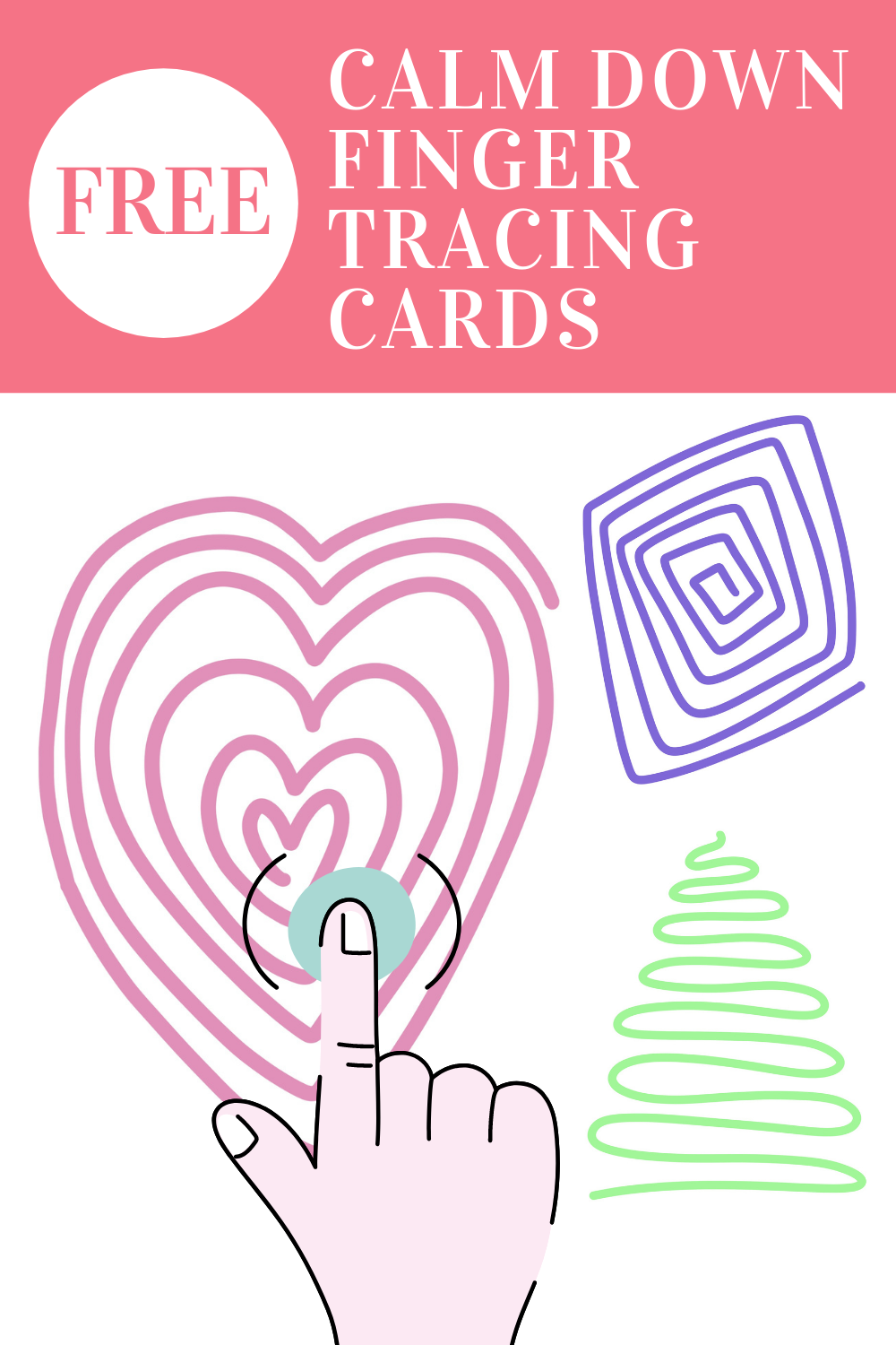 Finger Tracing Calming Cards Free Printable