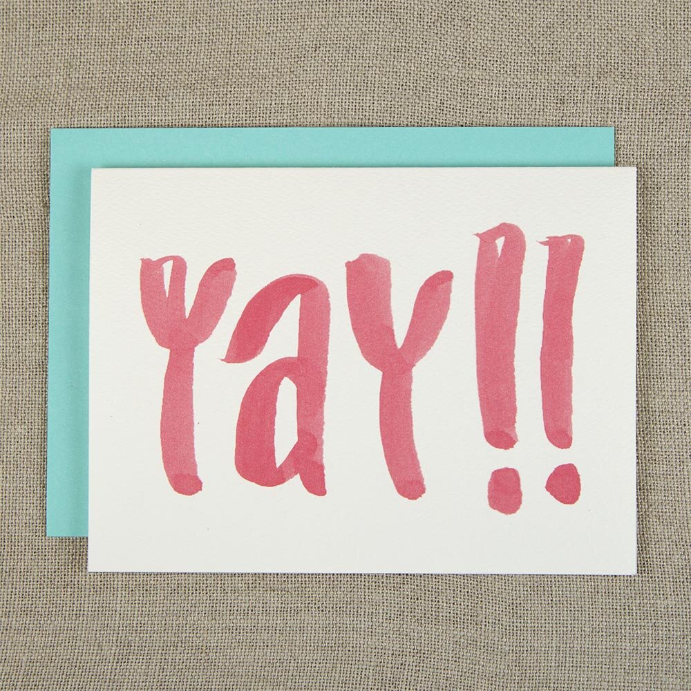 bright, colorful hand lettered cards | yay!! card design