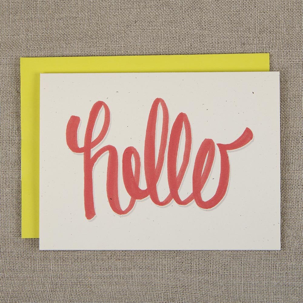 bright, colorful hand lettered cards | hello card design