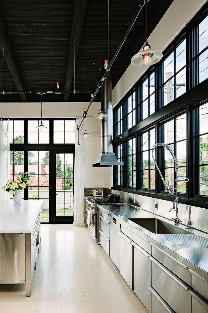 Industrial-Portland-loft-stainless-kitchen-counters-Remodelista