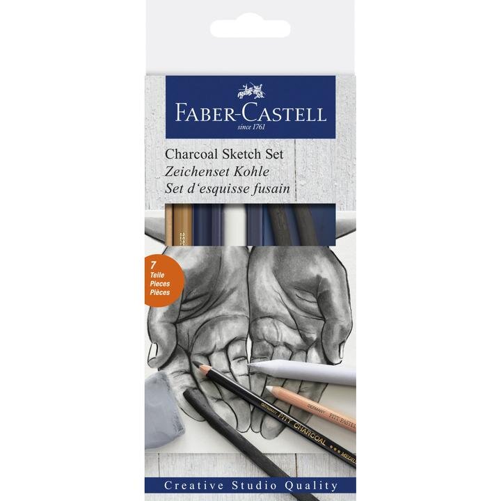 Soho Urban Artist Charcoal Drawing Set - Drawing Charcoal for Artists,  Students, Blending, Live Figure Drawing, & More! - [Black - Drawing Set]