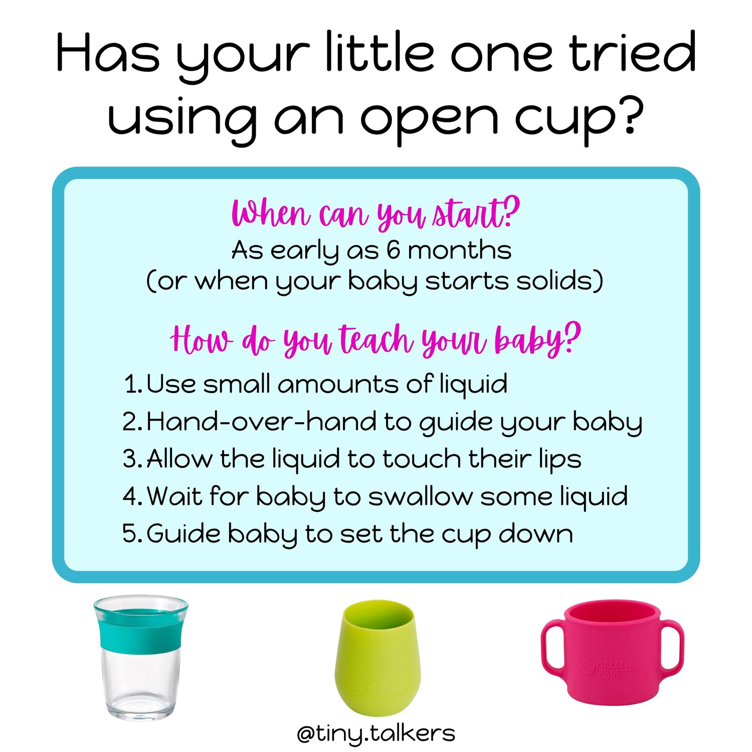 Why it's important for babies and toddlers to use an open cup