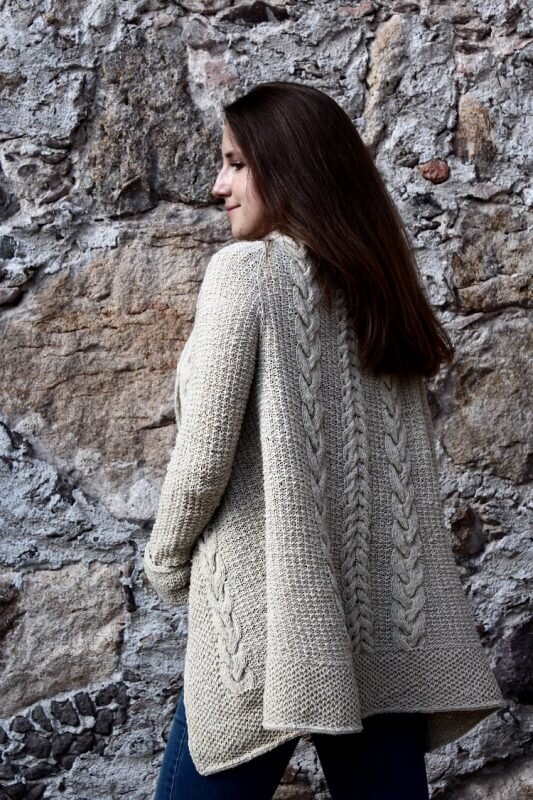 The Choice. Cable Cardigan Pattern.